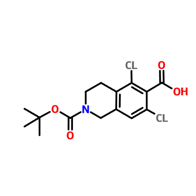 CAS 851784-82-2|2-(tert-butoksykarbonyl)-5,7-dichloro-1,2,3,4-tetrahydroizochinolino-6-kwas karboksylowy